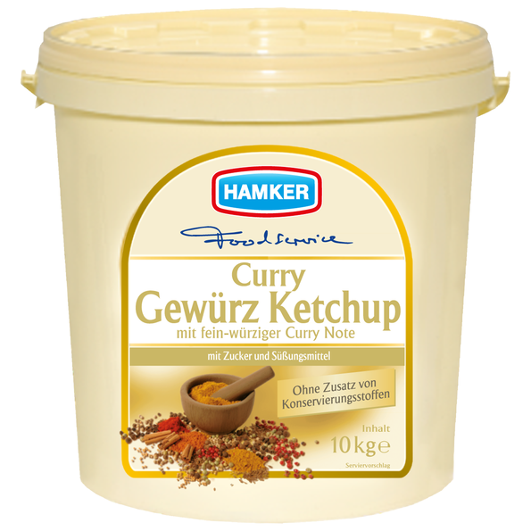 Curry Gewürz Ketchup mit Zucker und Süßungsmittel