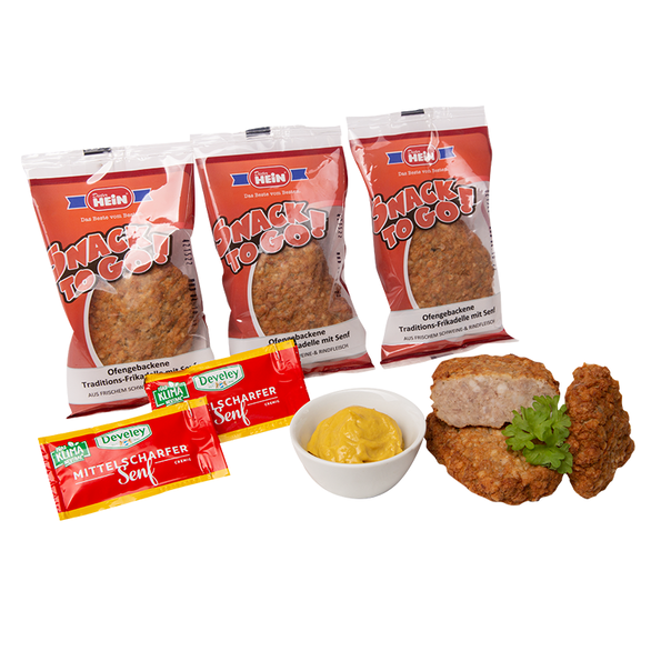 Grobe Frikadelle mit Senf