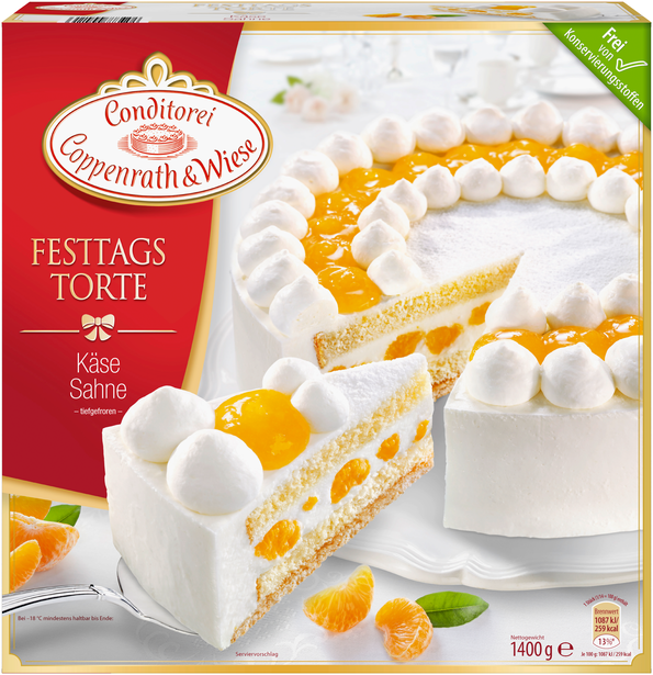 Käse Sahne Torte, fertig gebacken