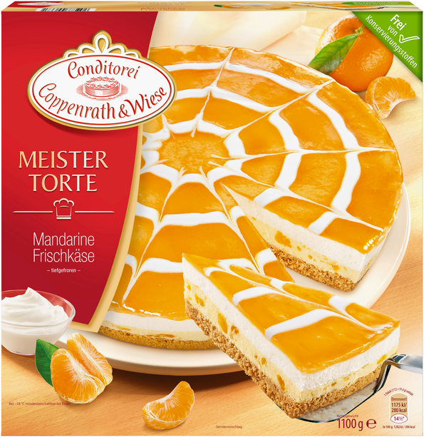 Mandarinen Frischkäse Torte, fertig gebacken