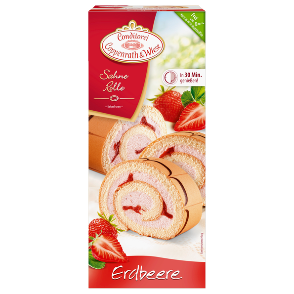 Erdbeersahne Rolle, fertig gebacken