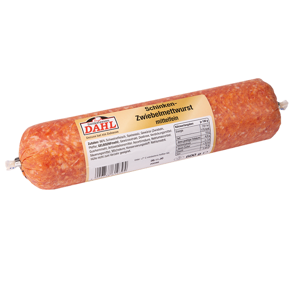 Delikatessen Dahl Schinkenzwiebelmettwurst, mittelfein