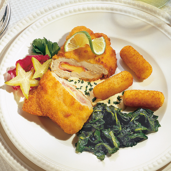 Cordon Bleu vom Schwein, paniert und gebraten