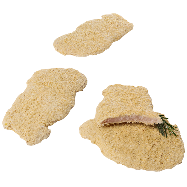 Knusper Schnitzel, mit Flüssigwürzung und Knusperpanade