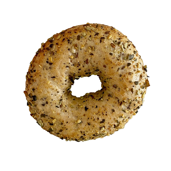Sandwichbagel Kürbiskern mit Gemüsestückchen, fertig gebacken