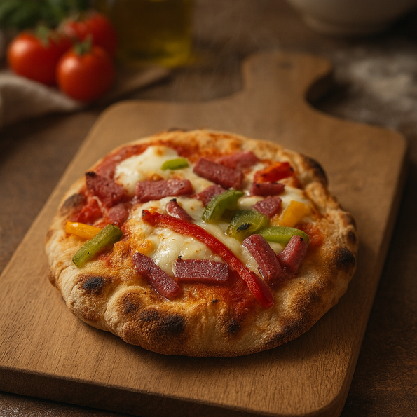 Mini Pinsa Salami Paprika, vorgebacken