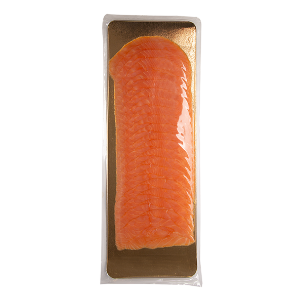 Baguette Lachs Räucherlachs aus Lachsfilets zusammengefügt