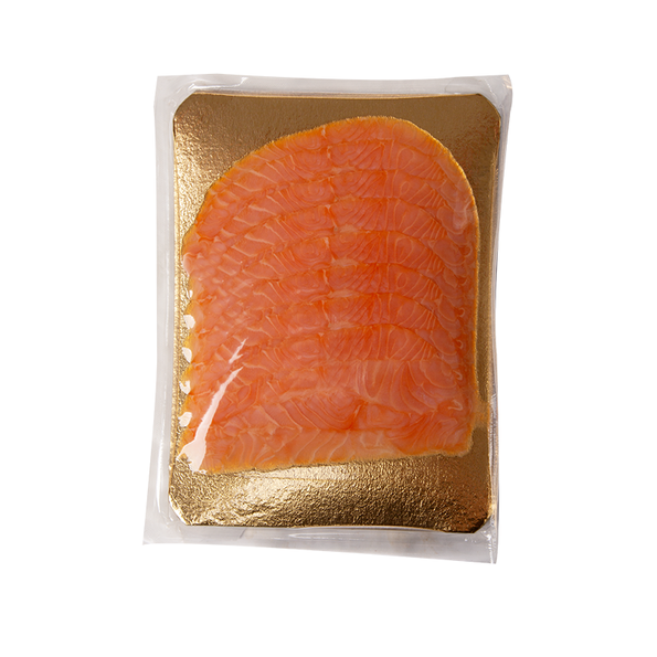 Baguette Lachs Räucherlachs aus Lachsfilets zusammengefügt