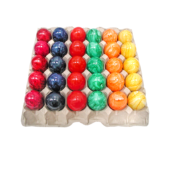 Eier, gekocht, gefärbt, Bodenhaltung