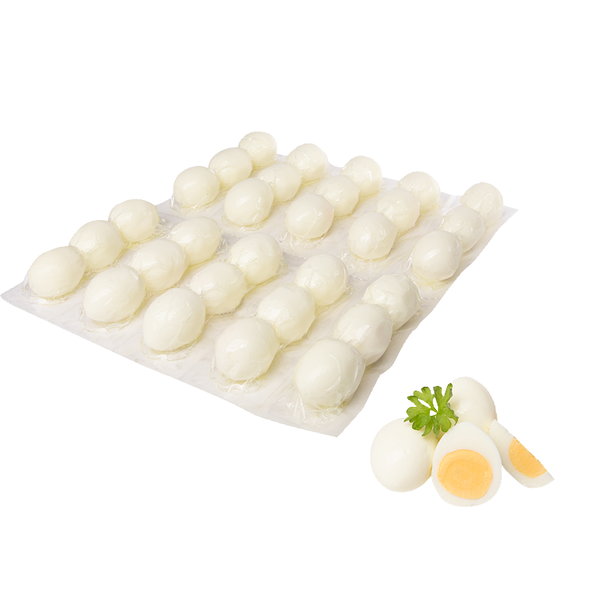 Eier, gekocht und geschält, Bodenhaltung