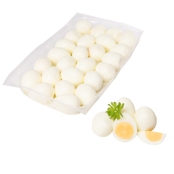 Eier, gekocht und geschält, Bodenhaltung
