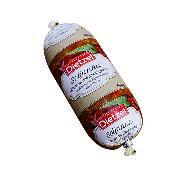 Soljanka, mit Zuckern und Süßungsmitteln