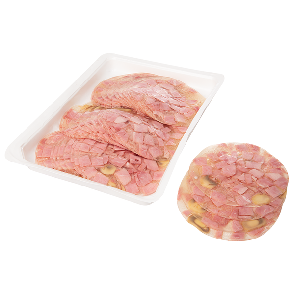 Schinken in Aspik, mit Champignons
