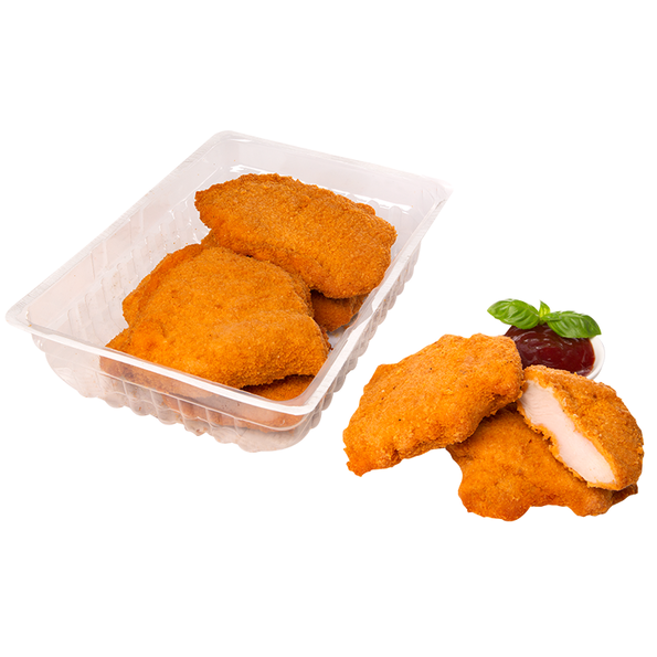 Putenschnitzel, flüssig gewürzt, paniert und gebraten