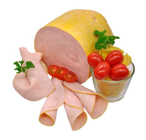 Pute Curry, aus zerkleinerten Putenbruststücken zusammengefügt, mit Curry ummantelt
