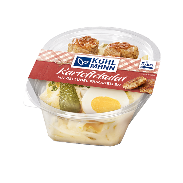 Kartoffelsalat mit Geflügel-Frikadellen