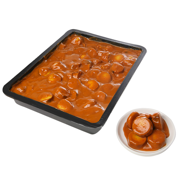 Heiße Ecke Bratwurst in Currysauce