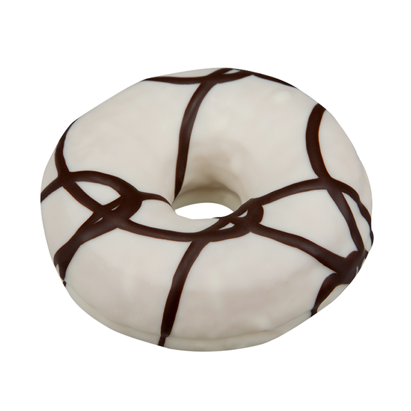 White Drizzle Dot, Donut, fertig gebacken