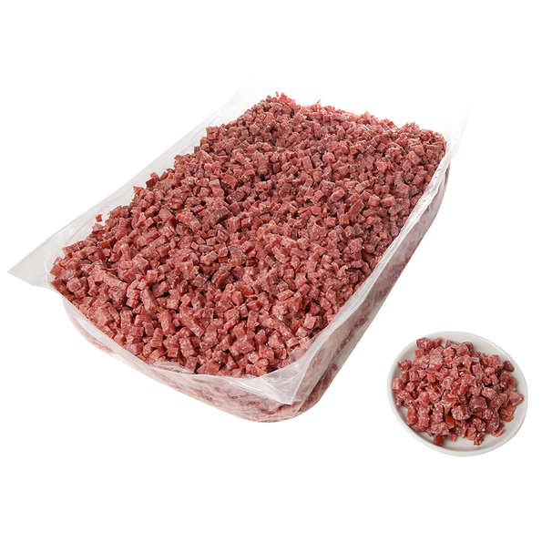 Truthahn Salami mit Rindfleischfett, gewürfelt