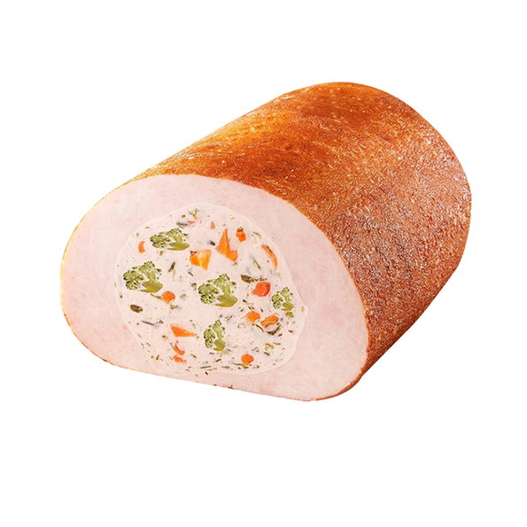 Putenbrust, gefüllt mit Gemüsemix mit Hähnchenfleisch