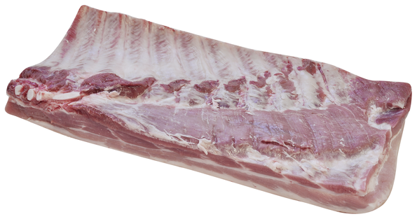 Schweinebauch mit Knochen, ladenfertig