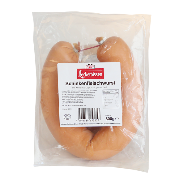 Leckerbissen Schinkenfleischwurst mit Knoblauch