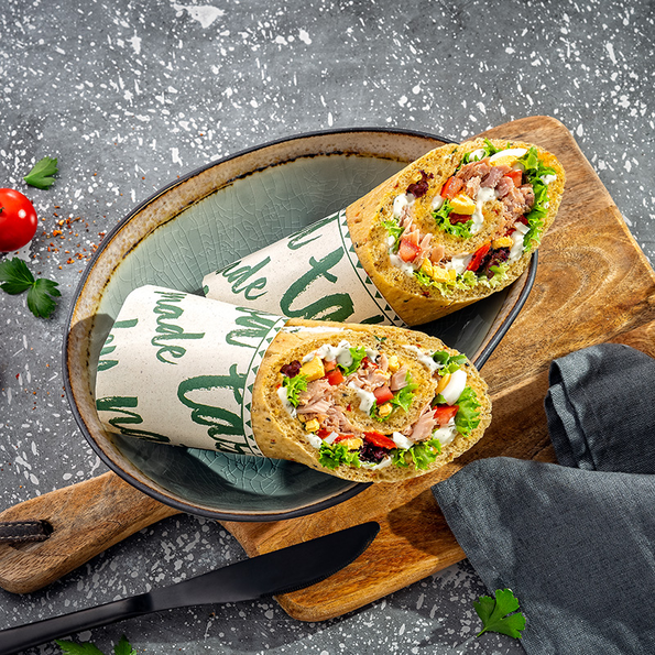 Natura Softroll Brot Wrap mit 72 % Weizen und 4 % Hirse