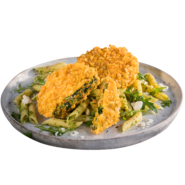 Crunchy Veggie Burger, Gemüse-Burger, paniert, vorfrittiert