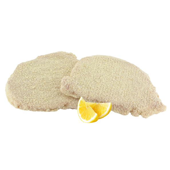 Schweinelachs Gold Schnitzel, aus dem Schweinerücken, flüssig gewürzt, roh paniert