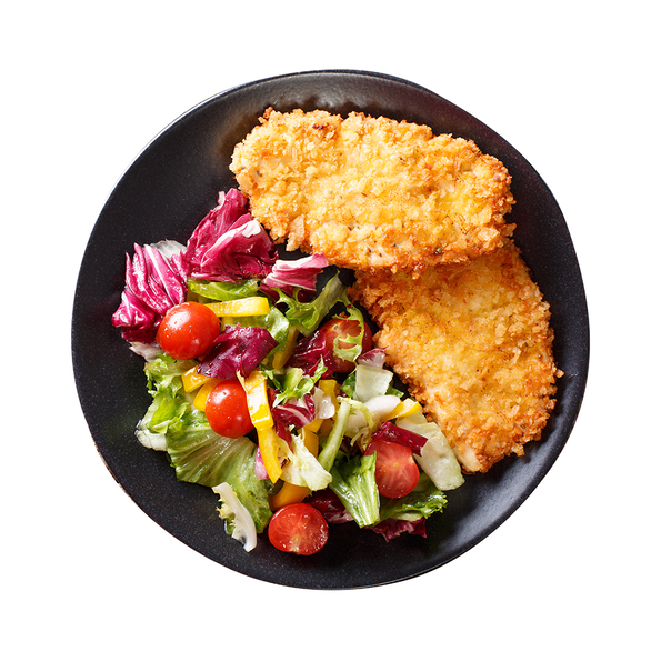 Knusper Hähnchenschnitzel, aus Hähnchenbrustfilet, mit 25 % Knusperpanade, gebraten