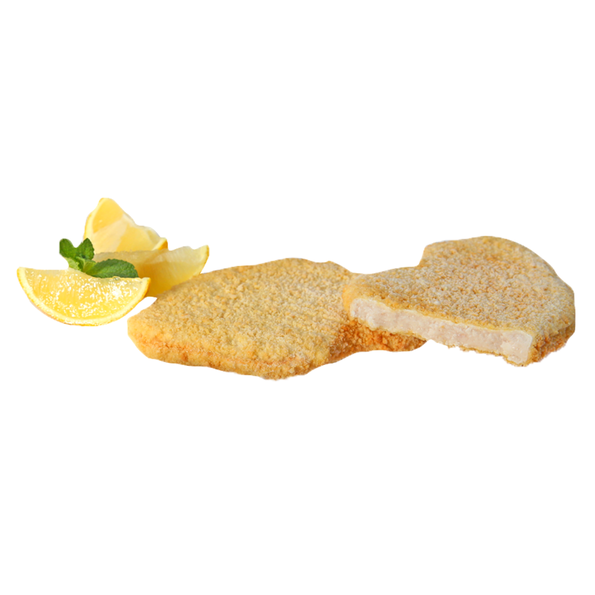 Hähnchenschnitzel, flüssig gewürzt, paniert und frittiert, gegart