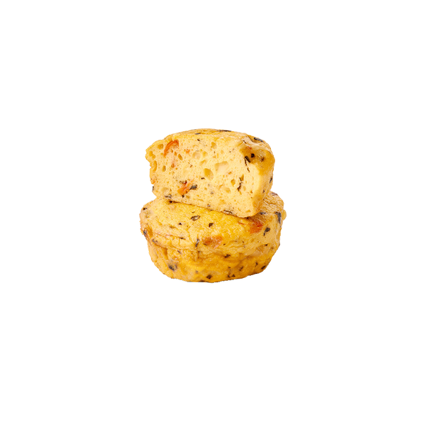 Neggst Bites, Vegane Ei-Alternative auf Basis von Hülsenfruchtprotein, mit veganem Käse nach Gouda-Art und Gemüse