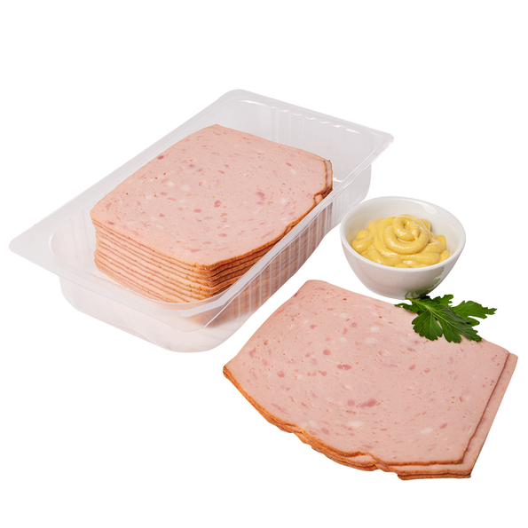 Backleberkäse grob, in Scheiben