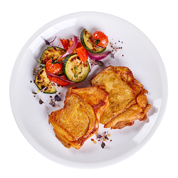 Hähnchen Steaks aus der Oberkeule, gewürzt, vorgebraten