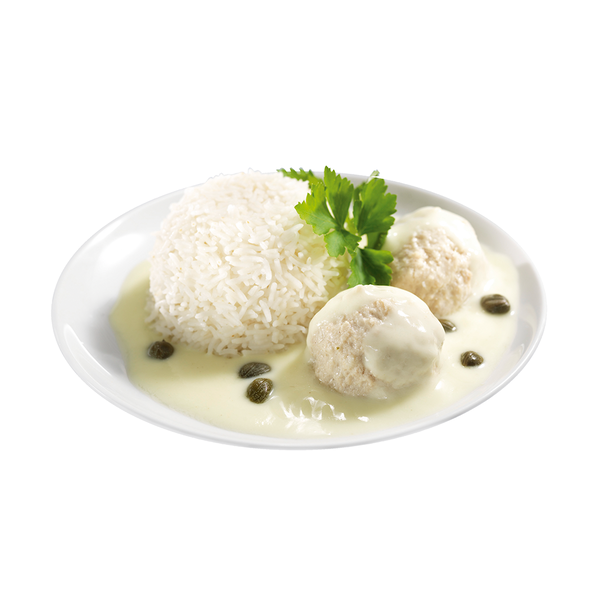 Königsberger Klopse in heller Kapernsauce