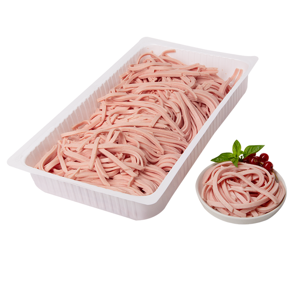 Fleischwurst in Streifen, für Wurstsalat