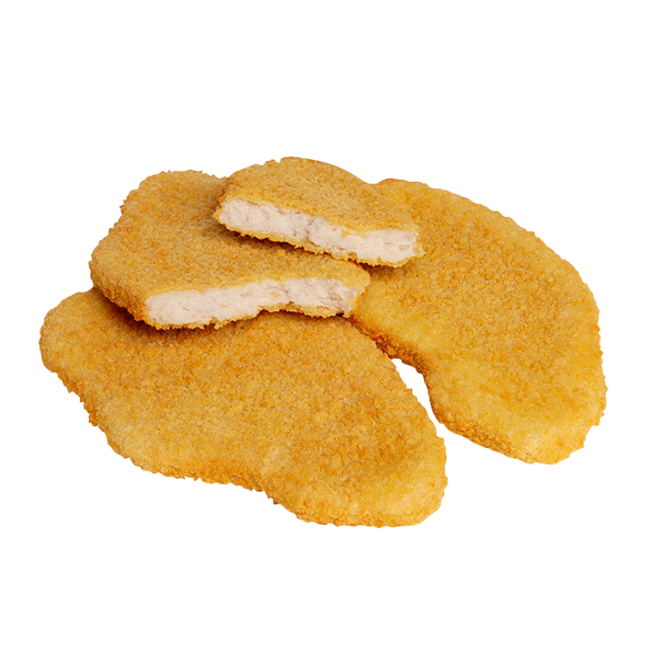 FFS Hähnchenformschnitzel, aus zerkleinertem Hähnchenfleisch geformt, paniert und gebraten