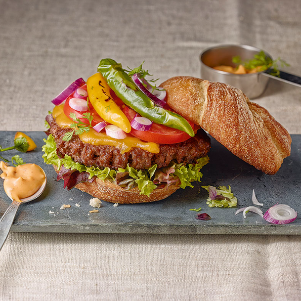 Homestyle Burger, Hamburger, roh