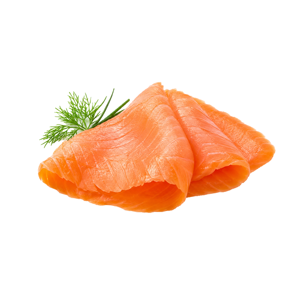 Baguette Lachs Räucherlachs aus Lachsfilets zusammengefügt