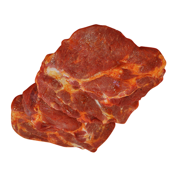 Schweinenackensteaks, gewürzt, doppelt gesteakt