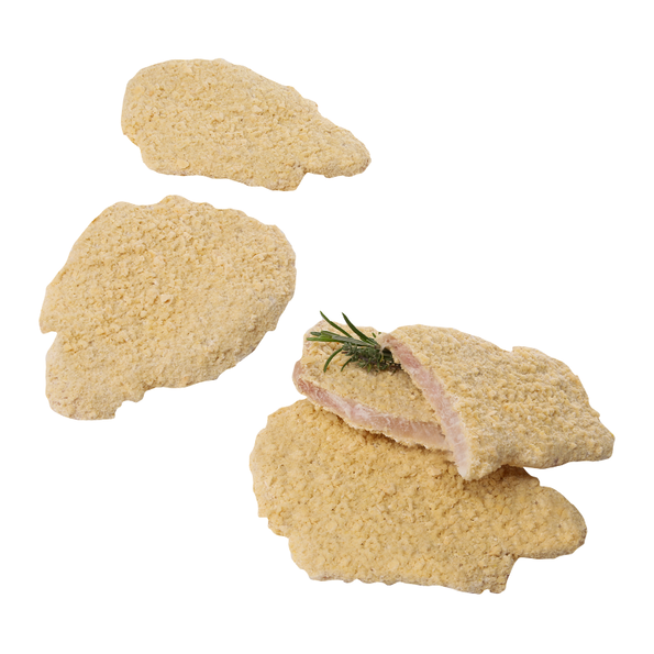 Knusper Schnitzel, mit Flüssigwürzung und Knusperpanade
