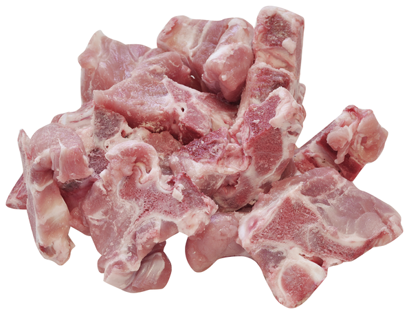 Schweineknochen vom Nacken gesägt