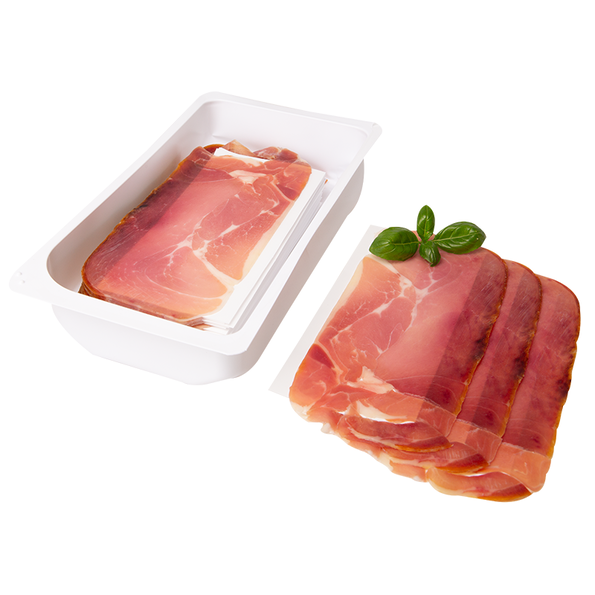 Italienischer Landschinken "Prosciutto crudo", geschnitten
