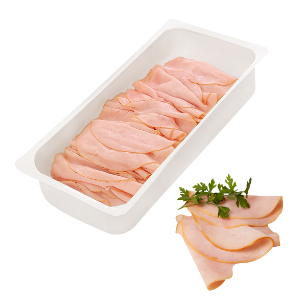 FFS Putenbrust Hauchschnitt, Halal, aus Fleischstücken zusammengefügt, gepökelt, heißgeräuchert