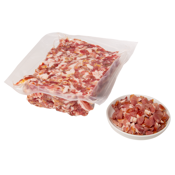 Delikatess Bauchspeck, geräuchert und gewürfelt